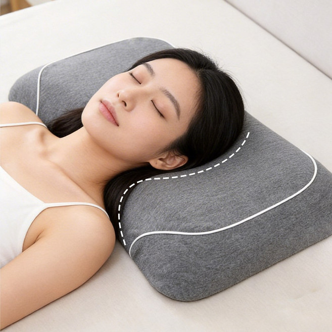 Mostrin 베개 편한 수면 경추베개 수면베개 메모리폼 경추베개, 1개, 다크 그레이