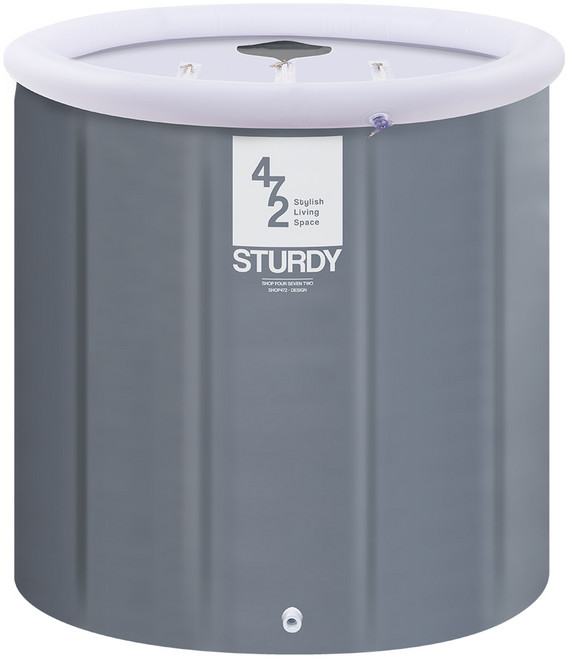 샵472 강화 패널 접이식 욕조 원터치 이동식 공기 덮개 구성, 1개, 라이트 그레이