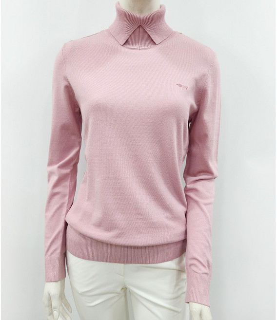 루이까스텔 여성 가을 간절기 에리절개 터틀넥 긴팔 니트 티셔츠 3LRSW906