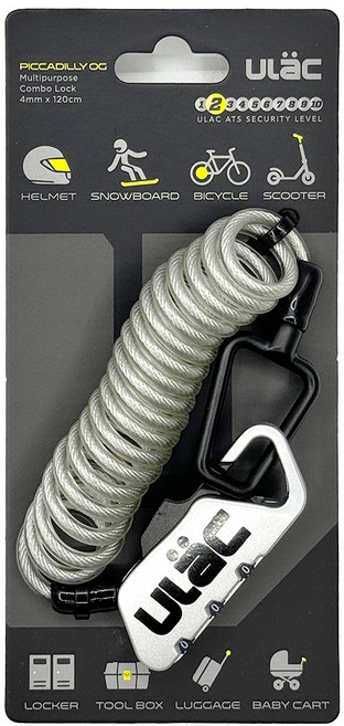 유락 미니 케이블 자전거 킥보드 오토바이 잠금장치, 실버, 1개