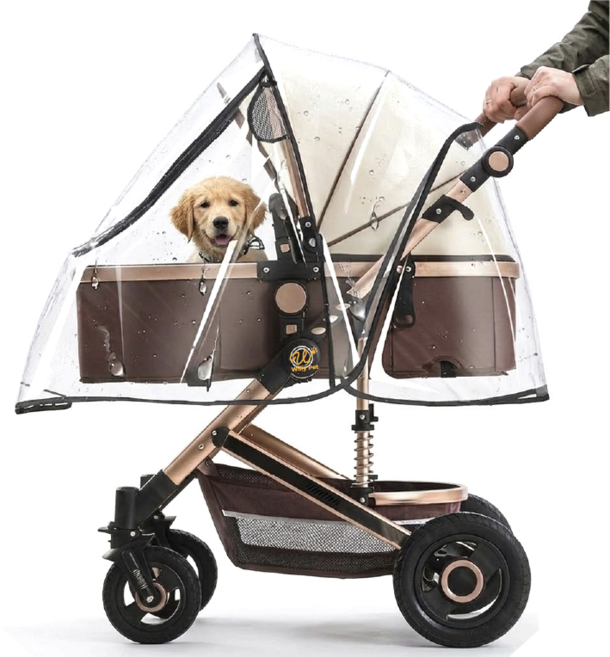 윌리펫 강아지 유모차 레인커버, 1개, 투명
