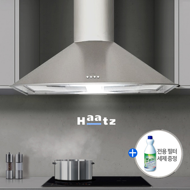 [당일출고/후드세제증정] 하츠 NCH90S/90WH/90BL 뉴침니 주방 레인지 후드 900장용 NCH-90 스텐 화이트 블랙, 자가설치, NCH90S(스텐)