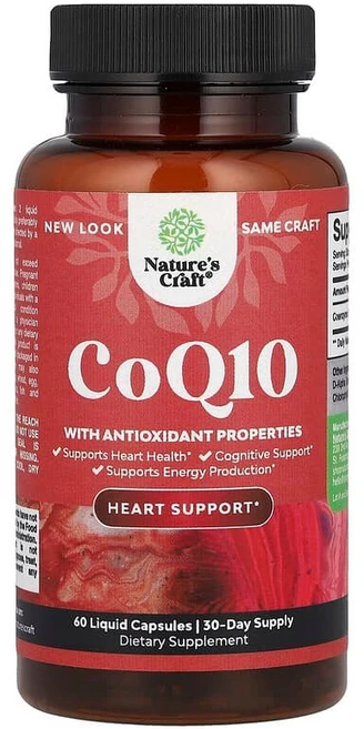 Nature's Craft CoQ10 액상 캡슐 60정(캡슐 1정당 100mg) Craft (네이처스 크래프트), Nature's Craft, CoQ10, 액상 캡슐 6, 1개 - 쿠팡
