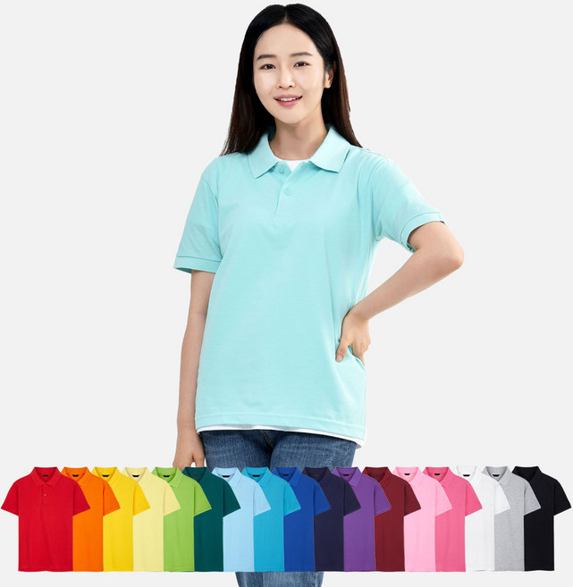 완티 남녀공용 30수 PK카라 반팔 티셔츠