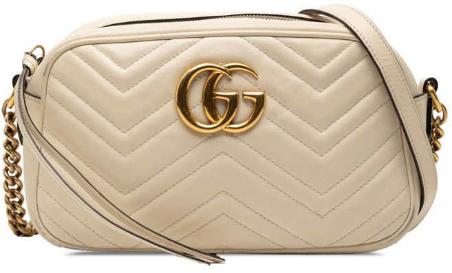 구찌 중고 2016-2026 스몰 GG 마몽 마틀라세 레더 크로스 백