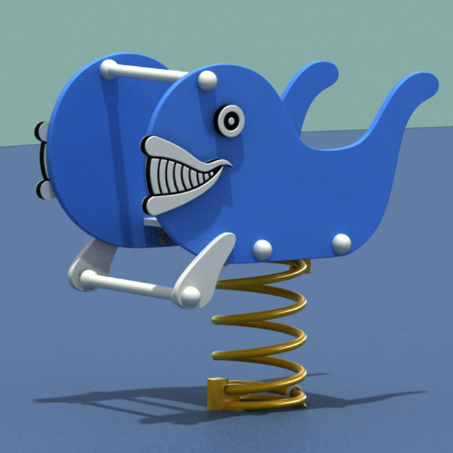 흔들말 스프링 시소 놀이터 스프링시소 유치원 공원 기린, 1개, 39_블루 스마일고래