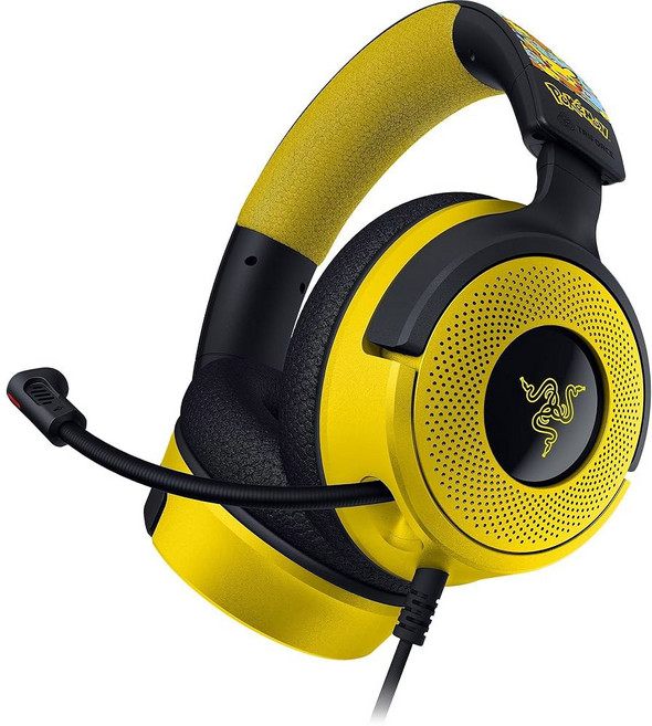 크라켄 V4 X 유선 게임 헤드셋: 40mm 드라이버 - 카디오이드 마이크 메모리 폼 쿠션 크로마 RGB 조명 타입 C & A 케이블 PC Mac PS5 닌텐도 스위치 2, 포켓몬 에디션