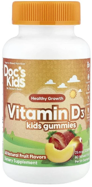 닥터스베스트 키즈 비타민D3 1000IU 구미젤리 60개 천연과일맛 펙틴 비건, 60정, 1개 - 쿠팡