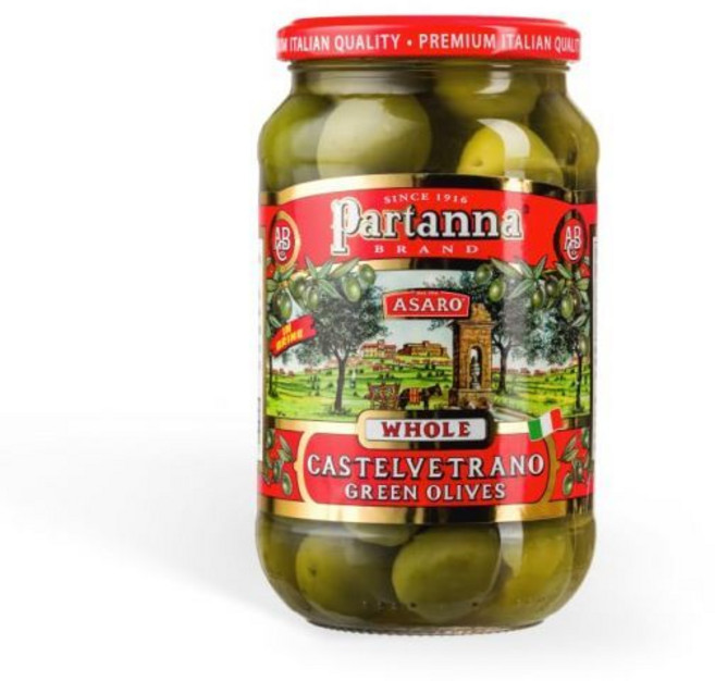 파르타나 통 카스텔베트라노 올리브 - 정통 시칠리아어 이탈리아의 제품 모든 경우에 적합한 프리미엄 수제 수입 이탈리아 12온스 항아리, Whole_12 Ounce, 1개