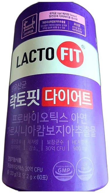 성인유산균 체중조절 다이어트 건강 지원 영양제 건강기능식품 60포 1개, 2g - 쿠팡