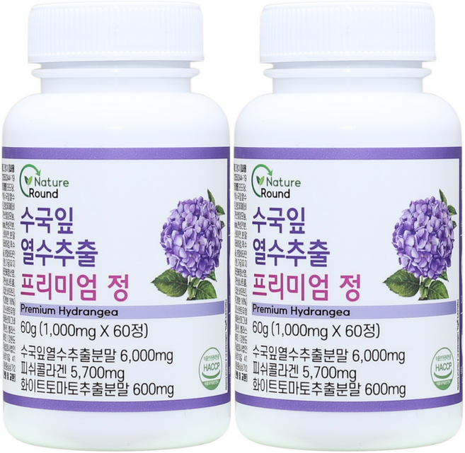 네이처라운드 수국잎열수추출물 AMPK효소 1000mg, 2개, 60정