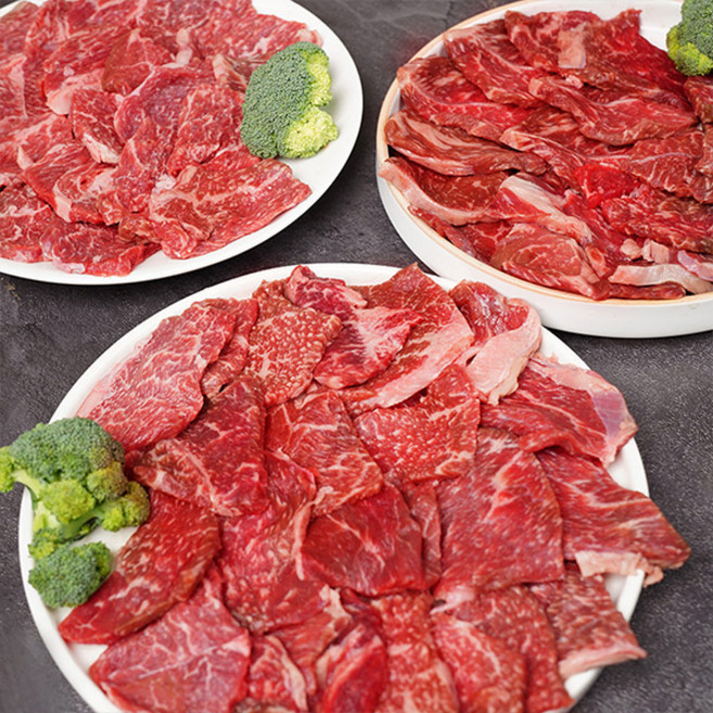 1++ 한우 보섭살+설깃살+삼각살 3종 세트, 1개, 600g