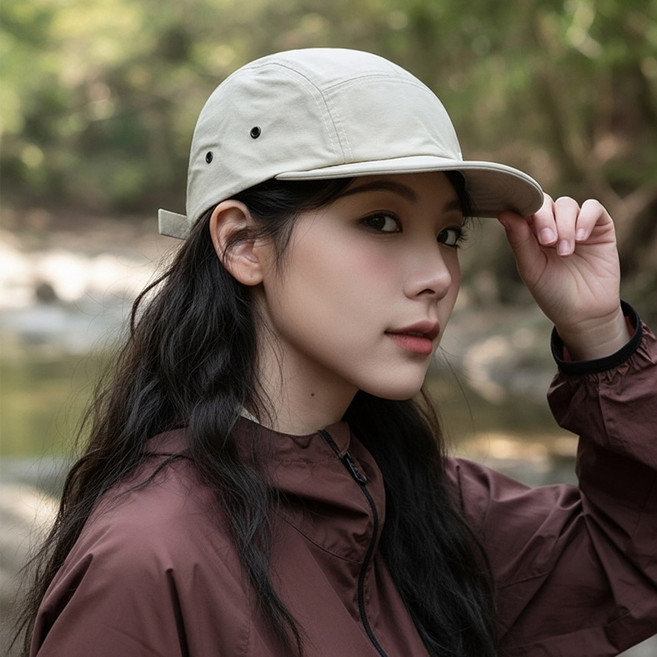 (남/녀) 숏캡 속건 트레일 러닝 모자 짧은챙 등산 운동 볼캡 숏챙 모자, 베이지, 1개