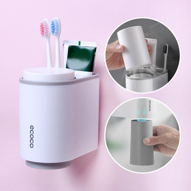 위키아울렛 비버즈 치약 칫솔 홀더 1구 칫솔꽂이 양치컵 치약꽂이 세트 화장실 수납, 1개