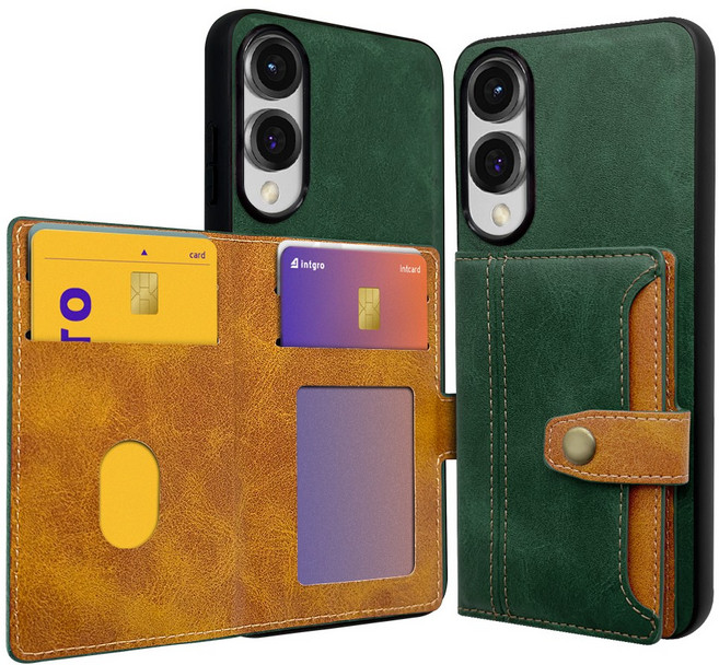 인트그로 스티치 가죽 카드지갑 휴대폰 케이스