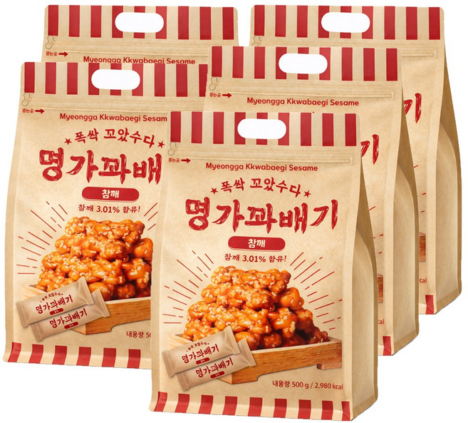 명가꽈배기 참깨 오리지널, 500g, 5개