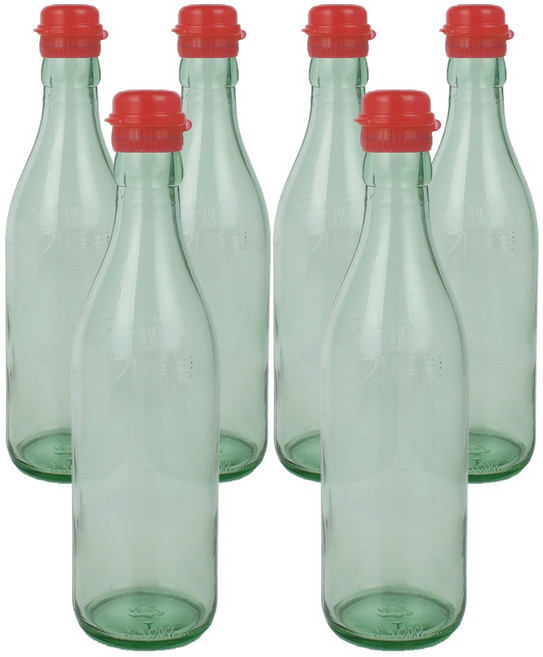 가인글로벌 청색 기름병350 유리병 참기름병 용기, 빨강, 6개, 350ml