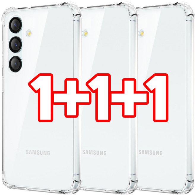 벌크온 1+1+1 갤럭시 퀀텀5 A55 범퍼핏 투명 에어 쿠션 젤리 기본 케이스