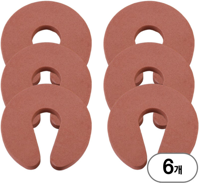 아트위브 문 닫힘 방지 심플 도어쿠션 도어스토퍼 손끼임 스펀지, 6개, 브라운