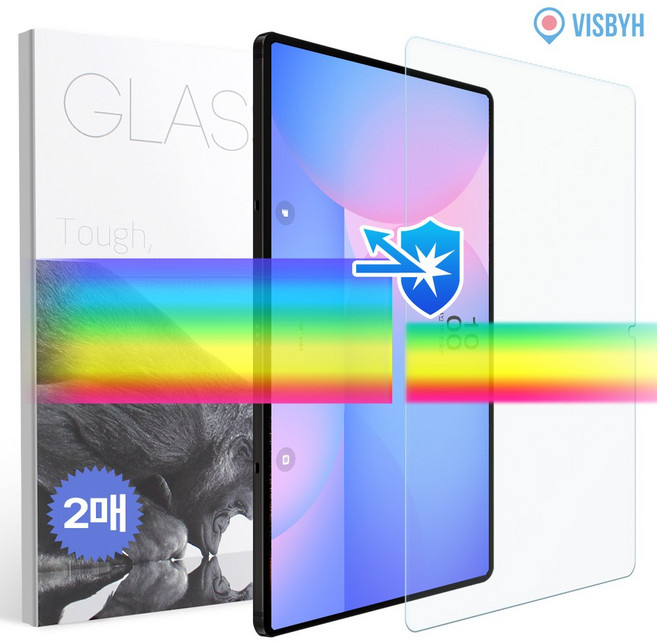 VISBYH 비스비 갤럭시탭 S10 FE 블루라이트 강화유리(2팩), 갤럭시탭 S10 FE (2팩)