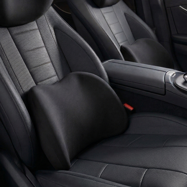 톤앤드 차량용 장거리 운전 메모리폼 인체공학 허리받침대, 1개, 블랙