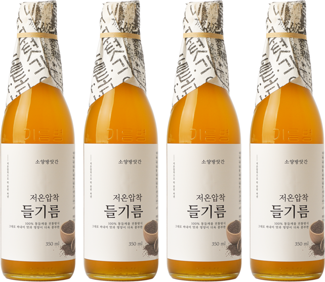 소양방앗간 저온 압착 고소한 특등급 통들깨 방앗간 들기름, 4개, 350ml