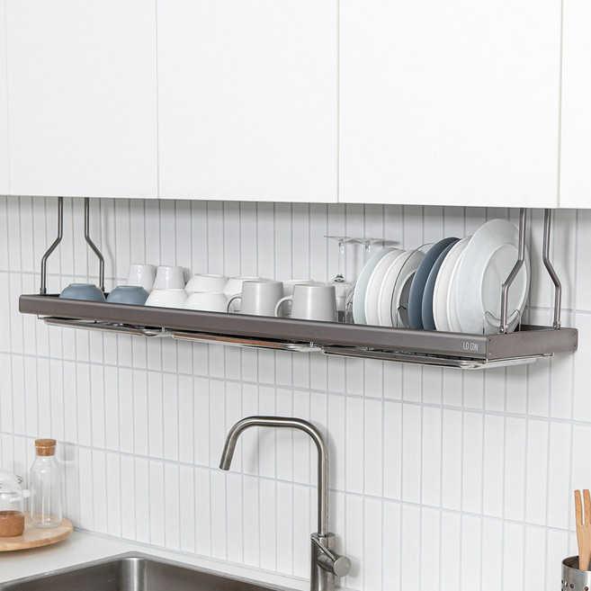 로긴 흑니켈 상부장 부착식 식기건조대 싱크대선반, 흑니켈 1215, 1개, 혼합