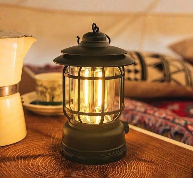 探露客TANLOOK復古營燈 L-17 懷舊煤油燈造型 Type-C充電, 軍綠色, 1個