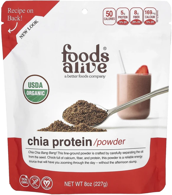 몸관리하세요 겨울입니다 Foods Alive 유기농 치아 단백질 분말 227g(8oz) 특별관리진행, FoodsAlive유기농치아단백질분말227g8oz, 227g, 1개 - 쿠팡