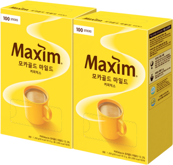 맥심 모카골드 마일드 커피믹스, 12g, 100개입, 2박스