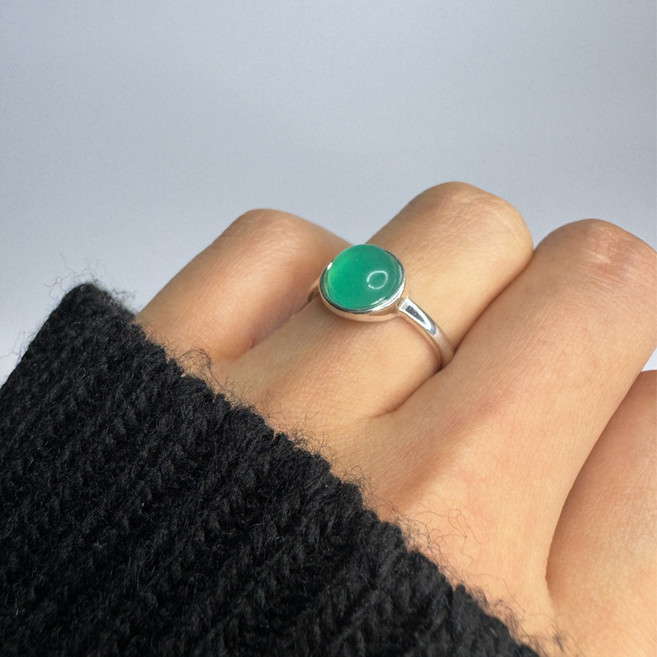 노아라 실버925 볼드 원석 원형 반지