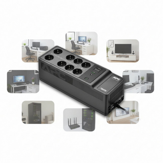 APC UPS 무정전 전원공급장치 520W 850VA USB C타입 충전 콘센트 사무실 서버실 컴퓨터 미니 비상 배터리