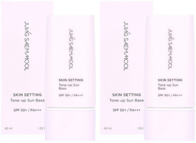 정샘물 스킨 세팅 톤업 선 베이스 40ml x 2개 데일리메이크업 다크서클커버 톤업선크림