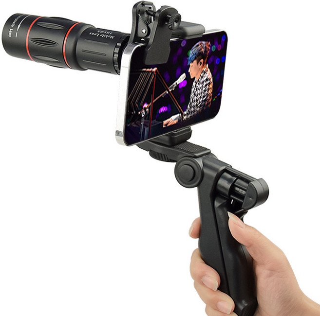 ANYOU 18X 핸드폰 망원 렌즈 고화질 촬영 망원 렌즈 핸드폰 외장 망원 렌즈 18X 휴대폰 망원렌즈 + 삼각대 세트, 1개, 블랙