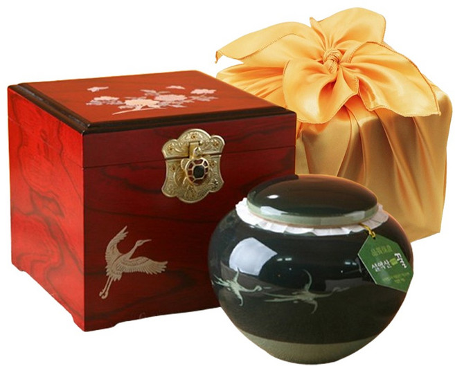 [꽃꿀100%] 도자기꿀 13호 엄나무꿀 2.4kg /흑자운학+4각 고가구/ 벌꿀 설 추석 명절 선물세트, 1개