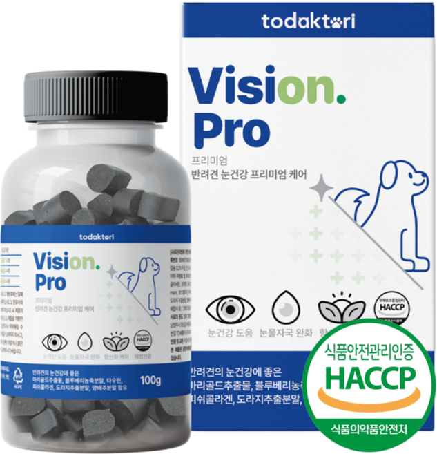 토닥토리 강아지 눈 영양제 루테인 100정 눈건강 눈물자국 제거 간식형 전견종, 1개, 눈물개선/눈건강, 100g