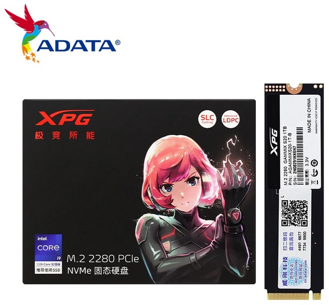 ADATA XPG GAMMIX S20 SSD 1TB NVMe PCIe Gen3 x 4 M2 2280 노트북 데스크탑 PC용 내장 솔리드 스테이트 드라이브 하드 디스크 256GB 512GB, 2.512GB, 1개
