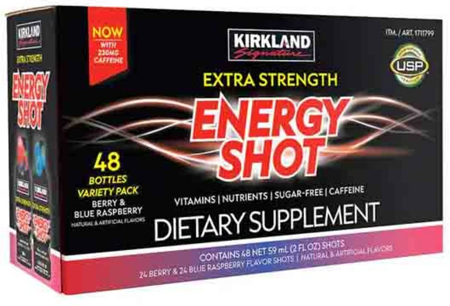 커클랜드 엑스트라 스트랭쓰 에너지 샷 베리 & 블루베리 맛, 59ml - 쿠팡