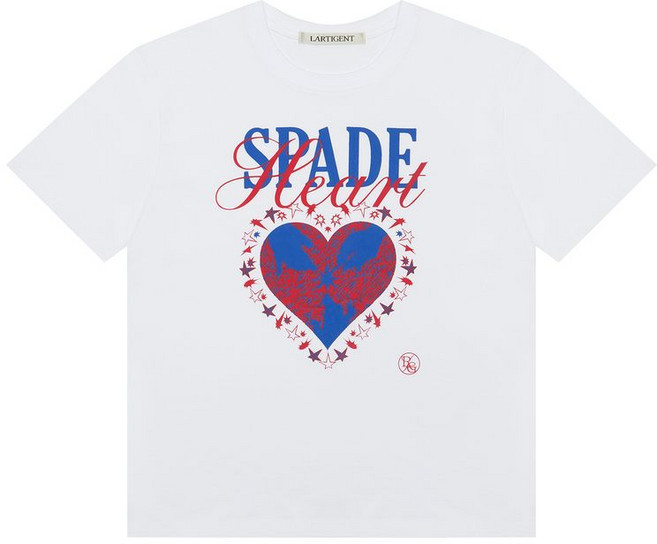 라티젠 LARTIGENT L19 HEART SPADE T-SHIRT WHITE