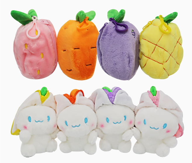 해피아이 체인지 과일 토끼 인형 1p 반전인형 리버시블 양면인형, 4.노랑 토끼, 1개