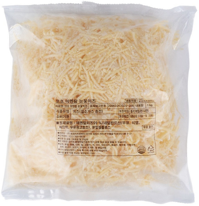 푸드올마켓_ 코호 에멘탈 눈꽃치즈 1kg /슈레드 /냉동, 1개
