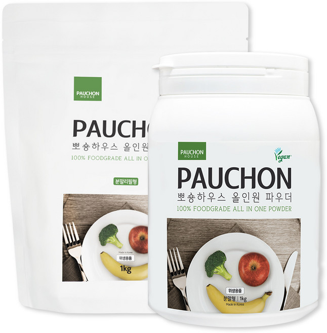 뽀숑하우스 올인원파우더 본품 1kg+리필 1kg 세트 과일 야채 젖병 식기세척기 세제, 1세트, 2L