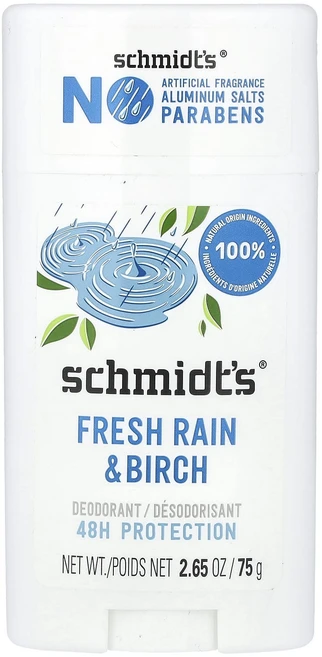 Schmidt's 데오드란트 상쾌한 비 & 자작나무 75g(2.65oz), Schmidts데오드란트상쾌한비자작나무75g265oz, 75g, 1개 - 쿠팡