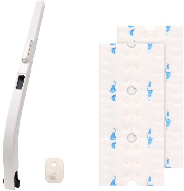 [공간앤] 화장실 청소 변기크리너 길이조절 청소스틱/일회용 대형 브러시, 화이트, 1세트