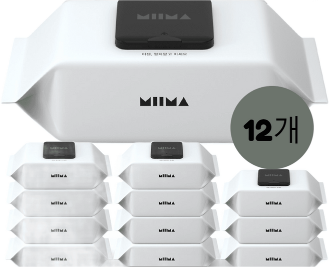 미마물티슈 오리지널 물티슈 화이트 100매 총12개 슬라이딩캡 충주암반수 두꺼운물티슈 위생적 슬라이드캡