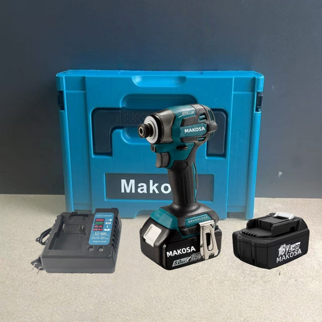 makosa 18v 起子機173 衝擊起子機 電動起子機 無刷電鑽 衝擊電鑽 電動工具, 1個, 起子機【送6A副廠2顆電池+座C】送箱