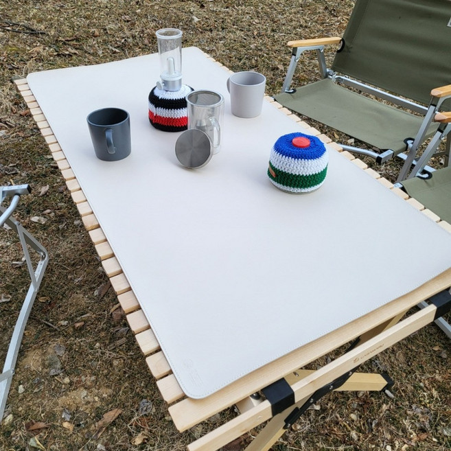 인사이트아웃도어 캠핑 테이블매트 장패드, 크림아이보리