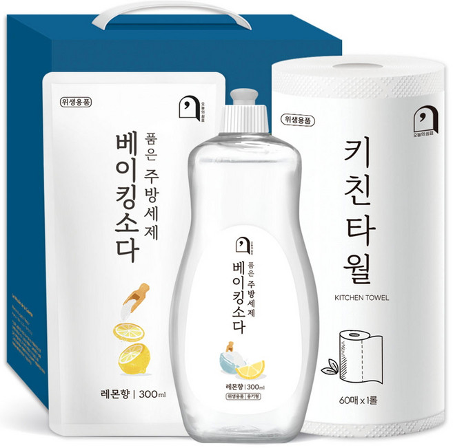 오늘의쉼표 세제 선물세트 답례품 베이킹소다 레몬 41호 (주방세제 2P+키친타월), 1개