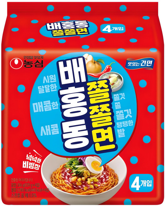 배홍동 쫄쫄면 129g, 4개