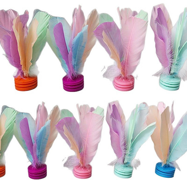 彩色毽子 兒童學生運動休閒踢毽子, 1個, 2只多巴胺彩色毽超厚4層底座,採用優質雞毛/鵝毛-順滑耐踢